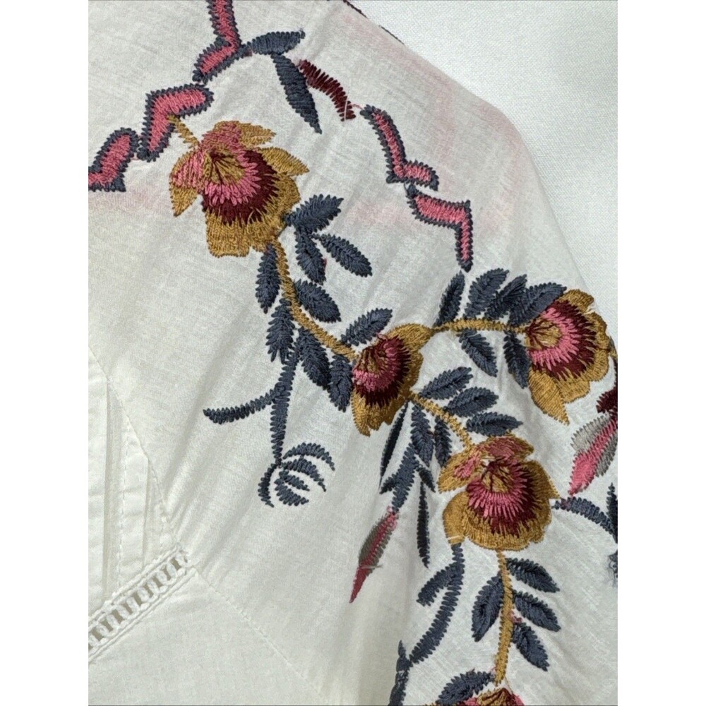 Free People Dress Pavlo Babydoll Boho Floral Embroidery Lace 100% Cotton White S - Picture 10 of 16